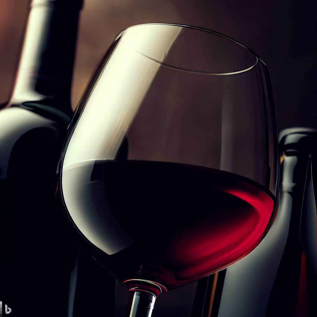 czerwone wino w kieliszku grafika poglądowa